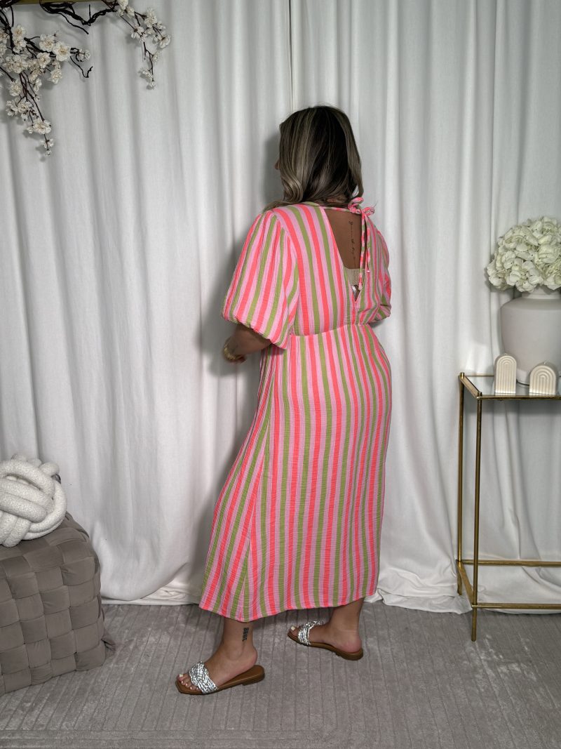 Sukienka Astoria Stripes Pink Green - obrazek 2