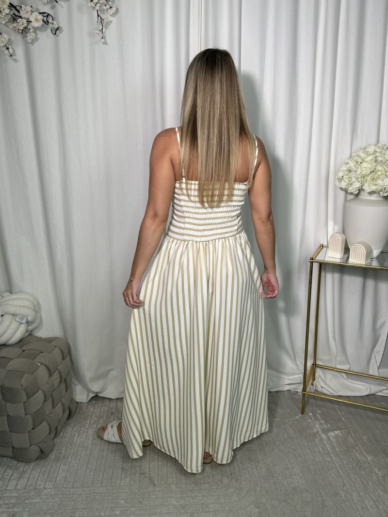 Sukienka Clara Beige Stripes - obrazek 2