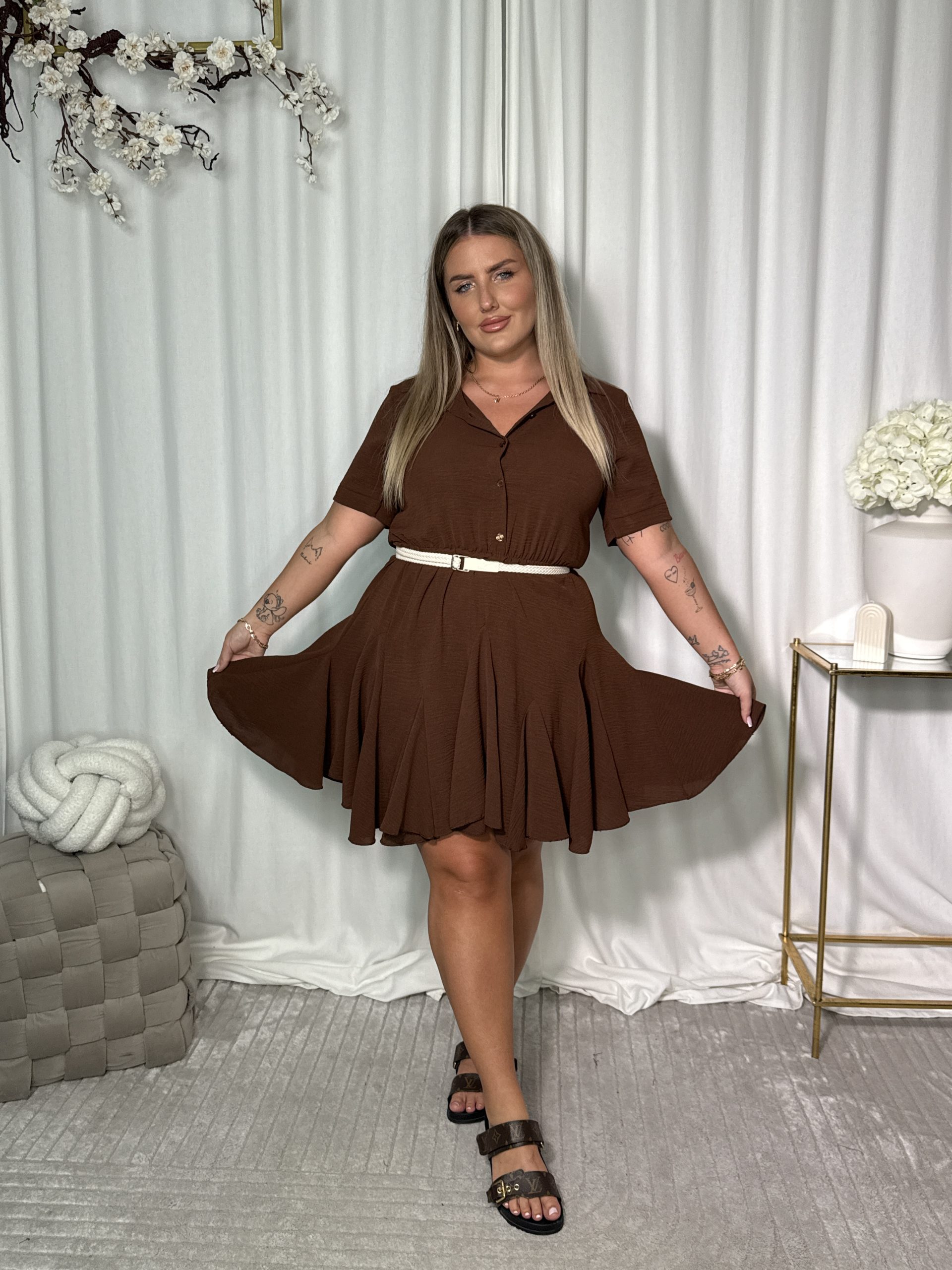 Sukienka Safija Brown - obrazek 7