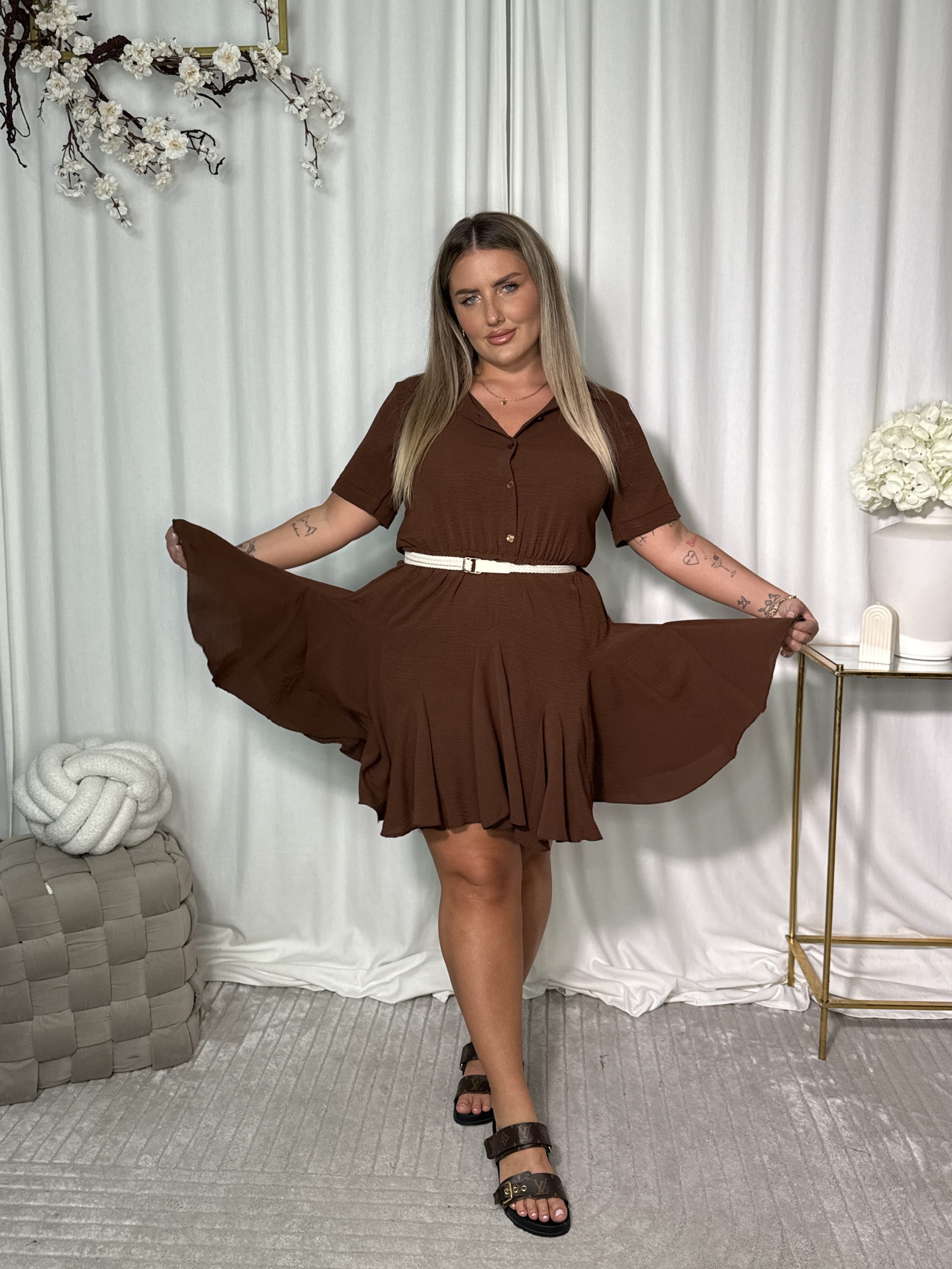 Sukienka Safija Brown - obrazek 3