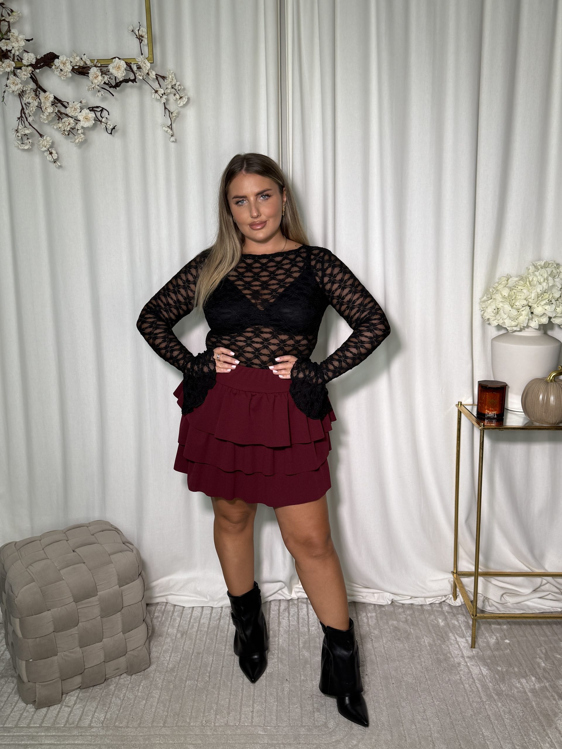 Spódniczka Cassie Bordo - obrazek 3