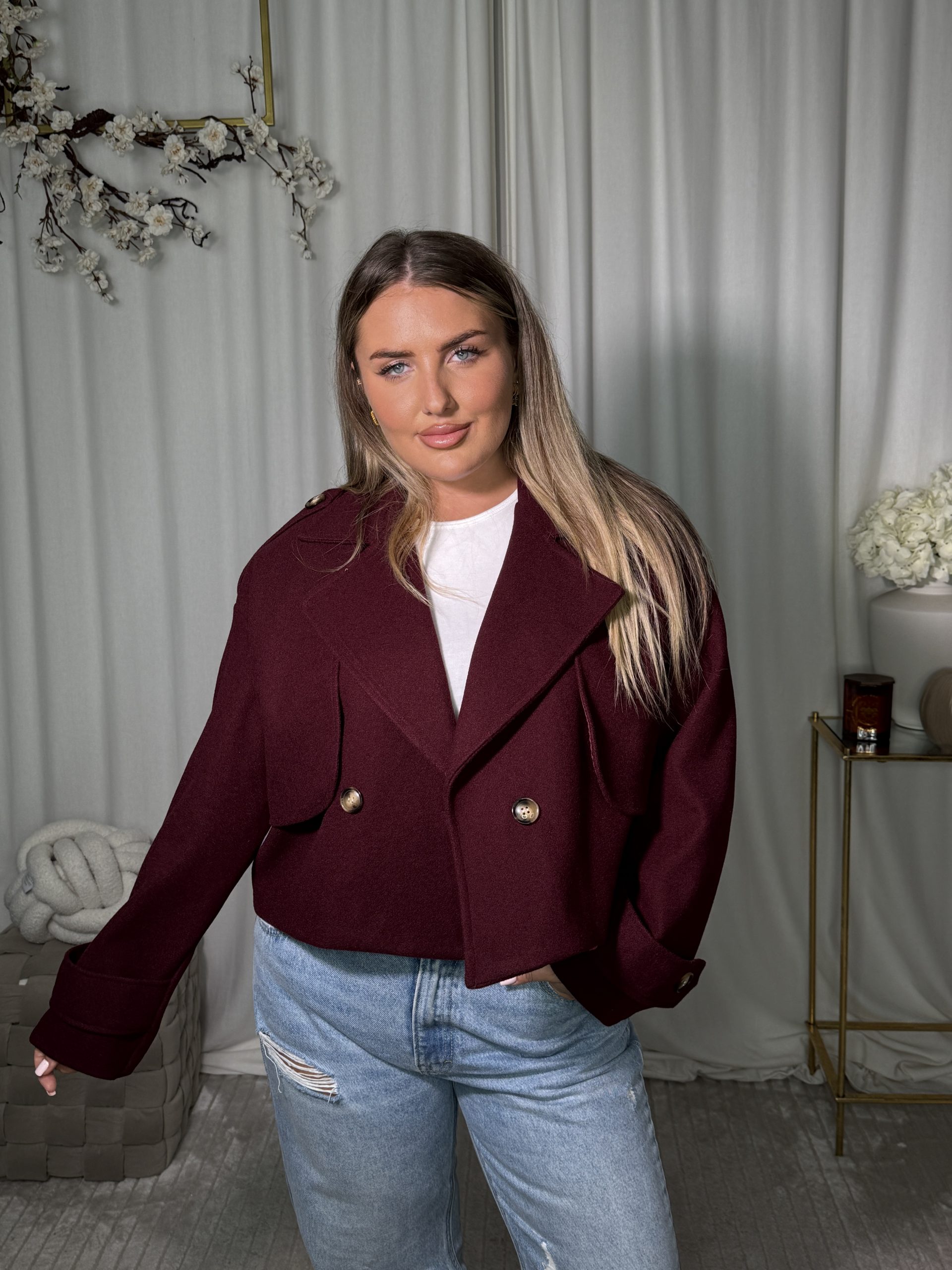 Płaszczyk Tezeni Bordo