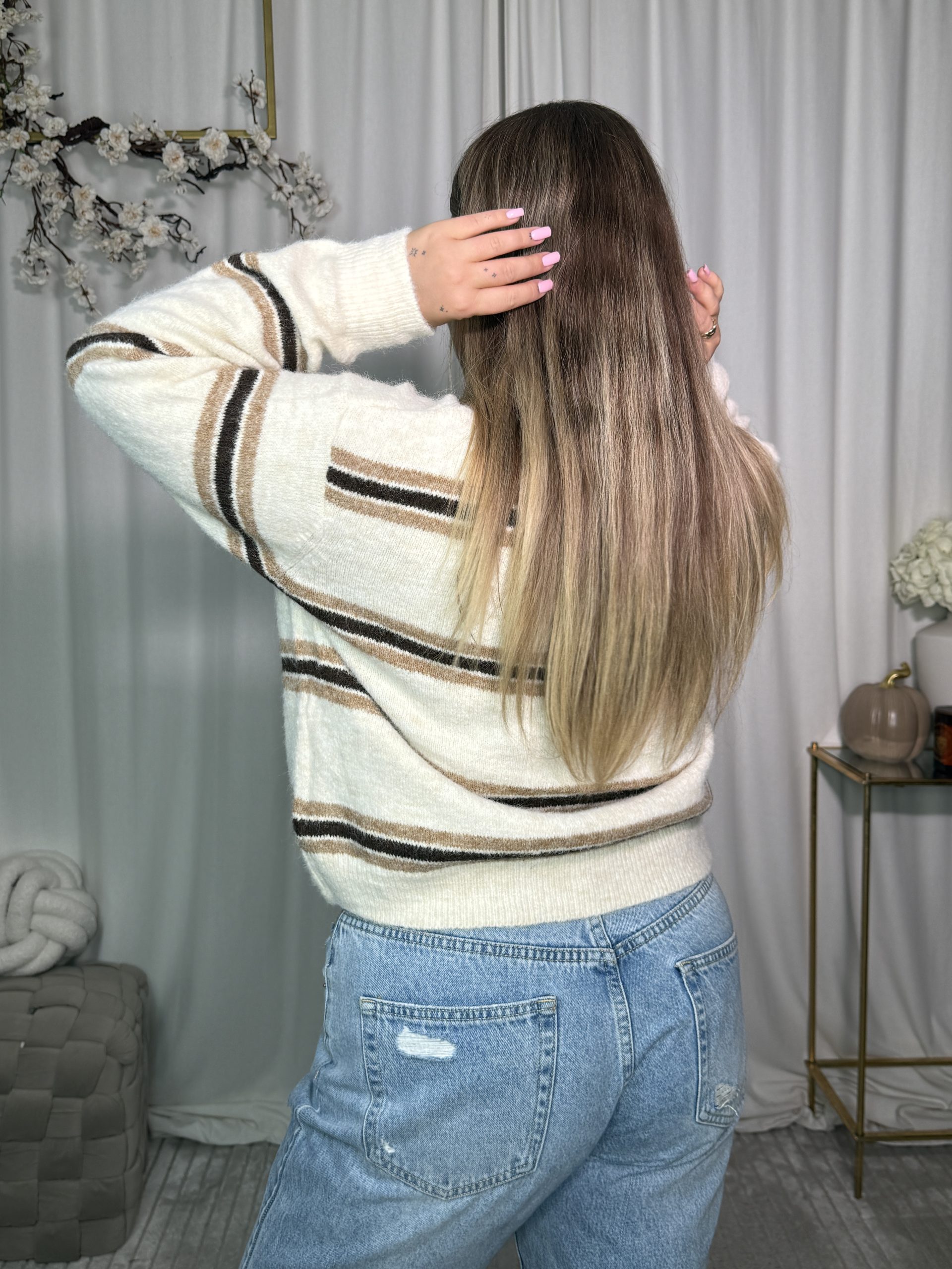 Sweter Ernes Beige Brown - obrazek 2