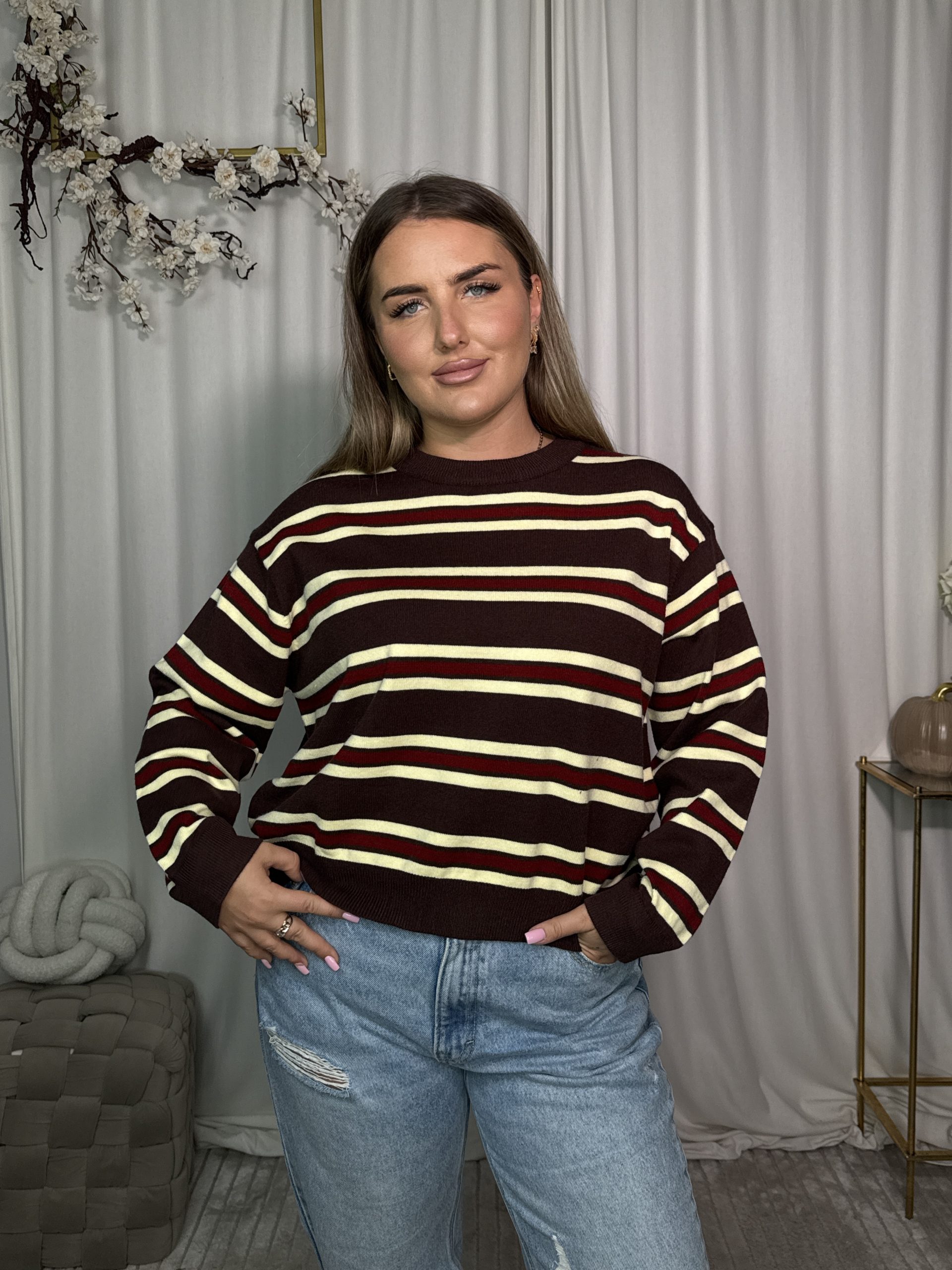 Sweter Nambel Brown Red - obrazek 6