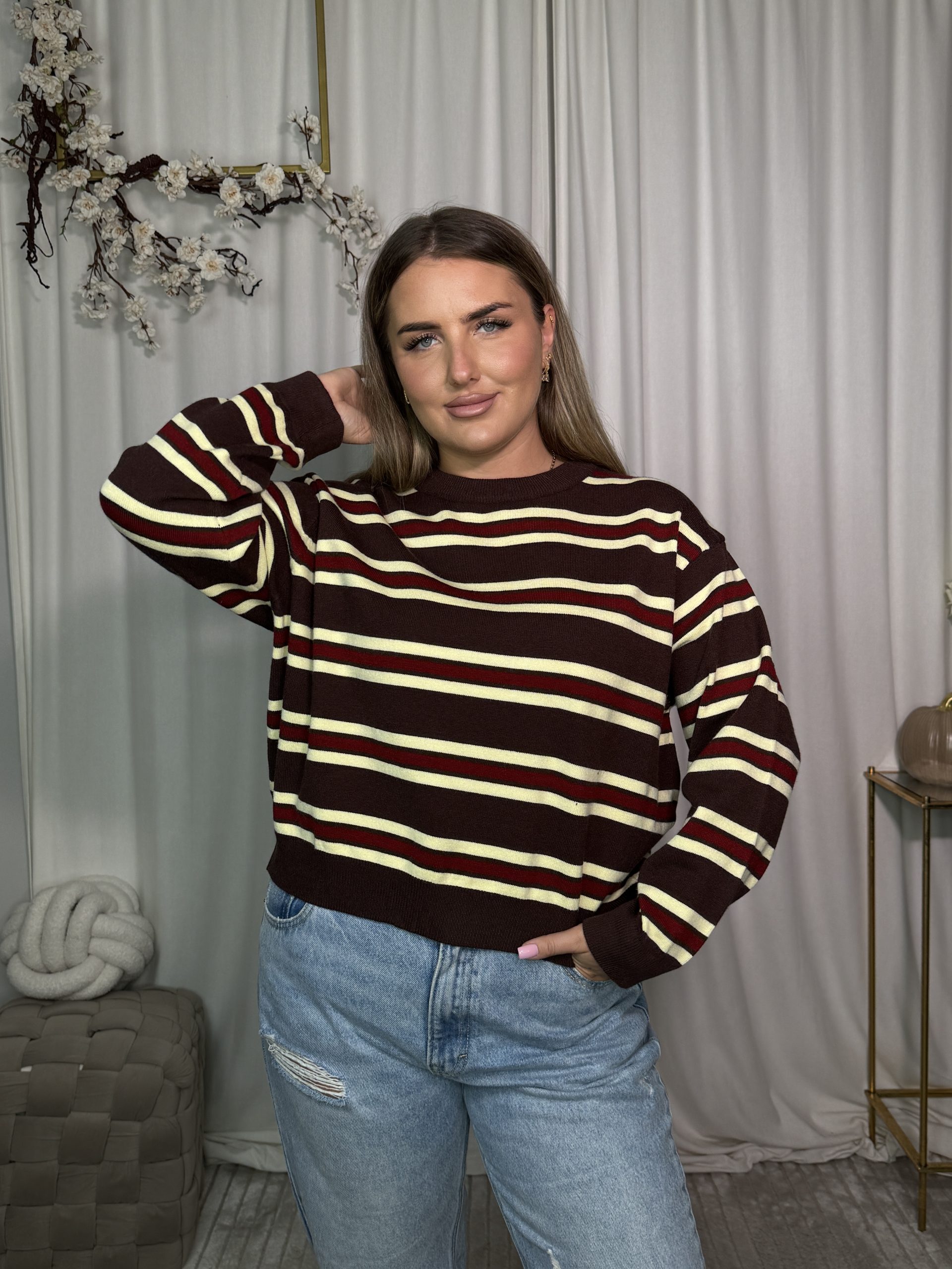 Sweter Nambel Brown Red - obrazek 5