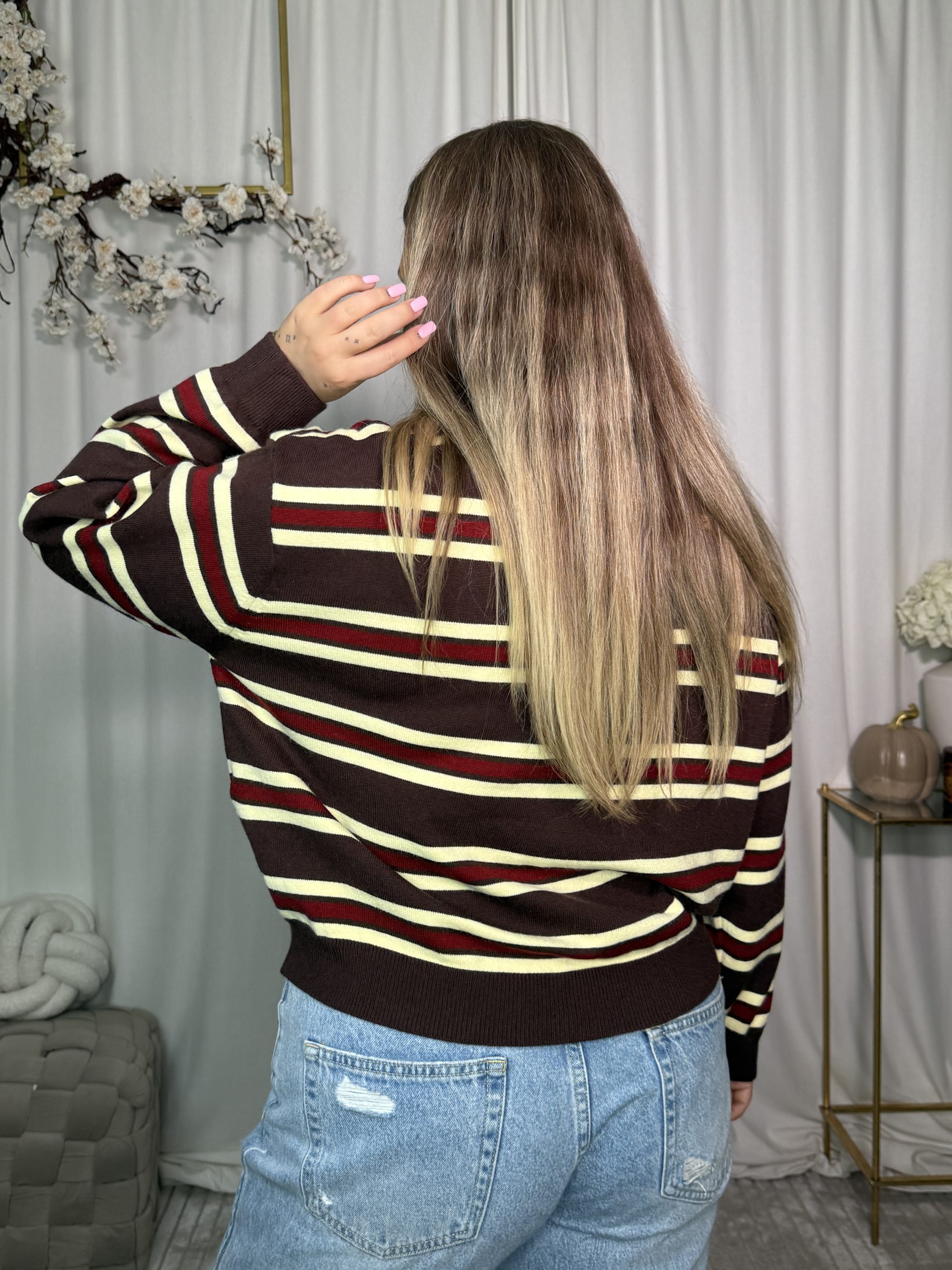 Sweter Nambel Brown Red - obrazek 3