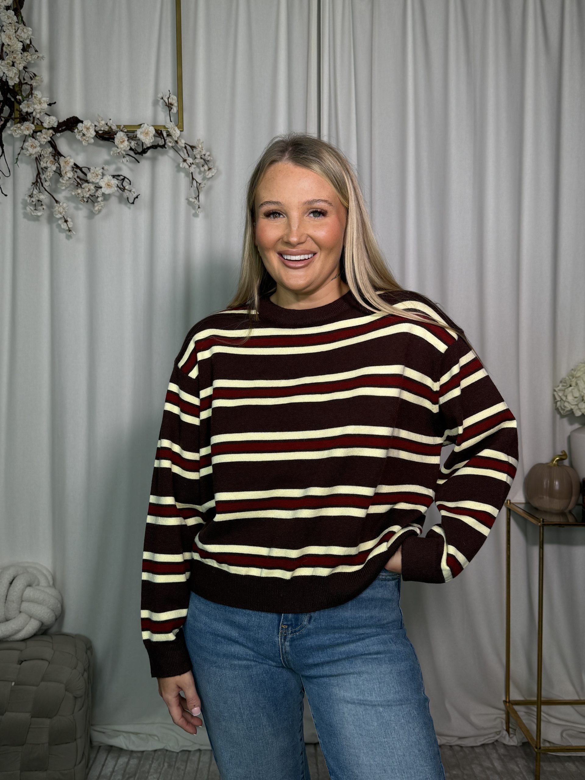 Sweter Nambel Brown Red - obrazek 2