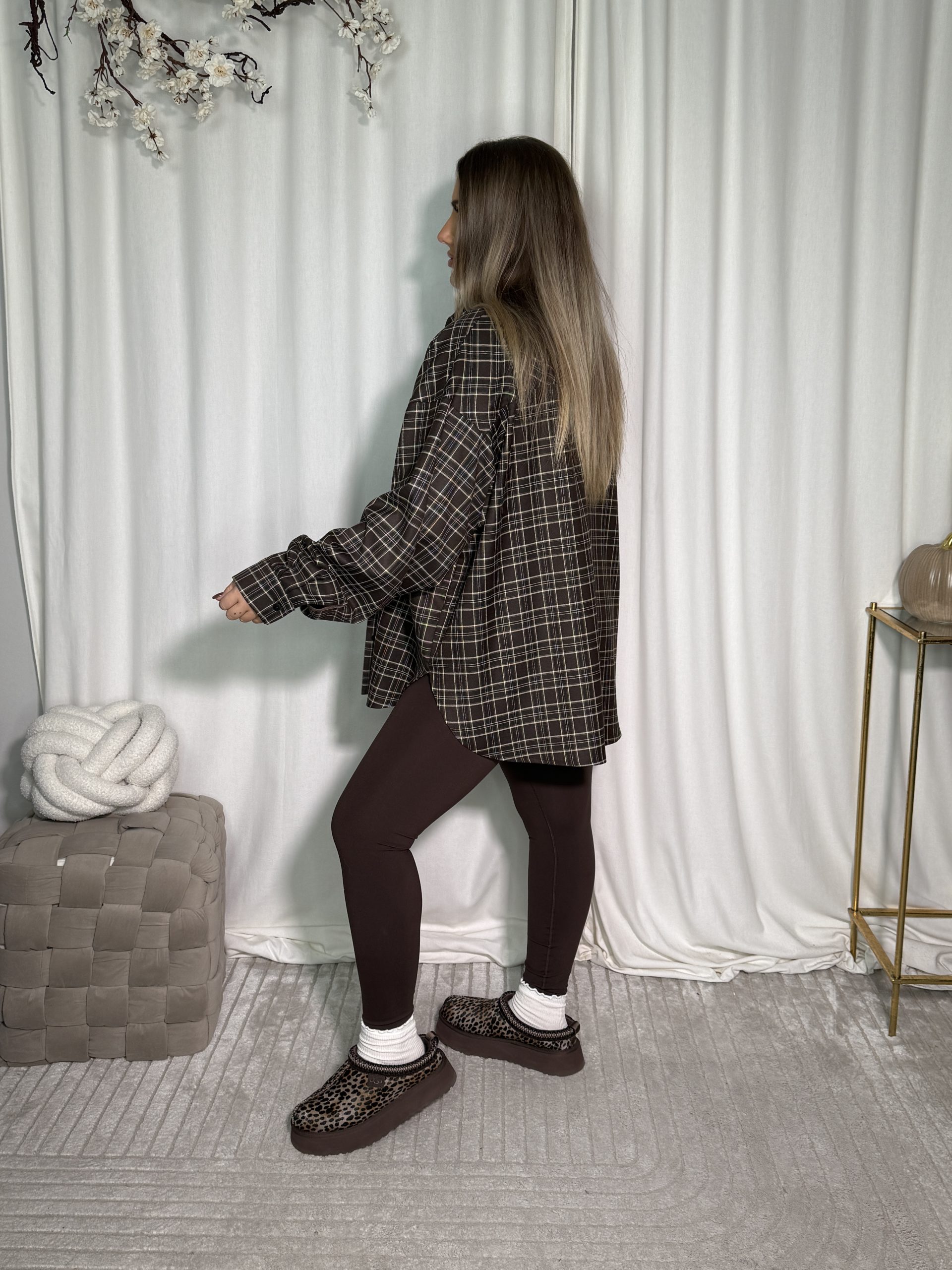 Koszula Glossy Dark Brown - obrazek 4