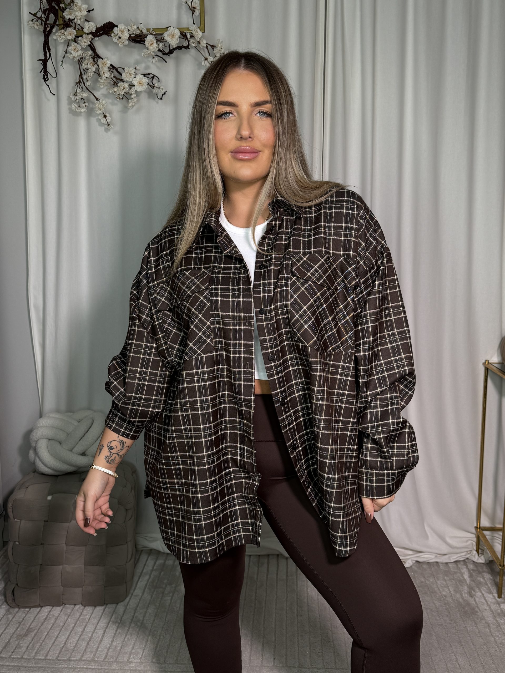 Koszula Glossy Dark Brown - obrazek 11