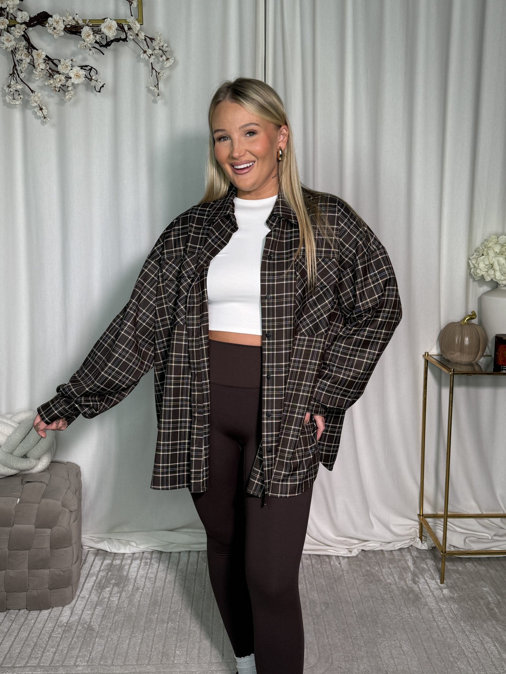 Koszula Glossy Dark Brown - obrazek 5