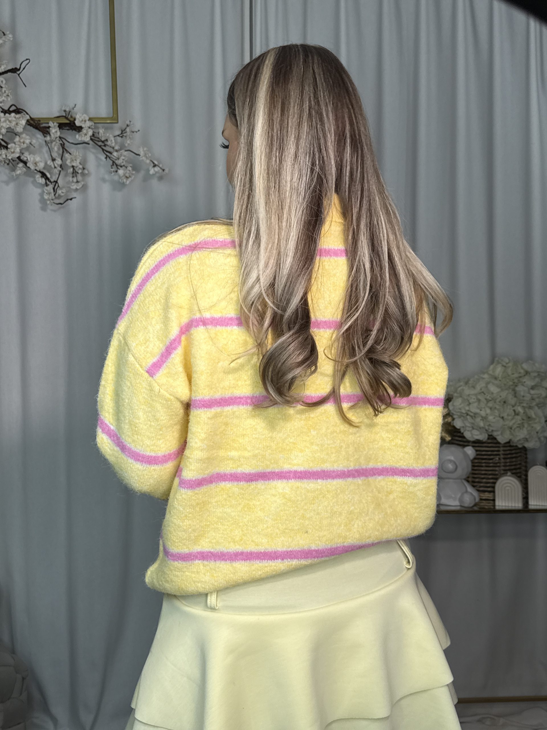Sweter Amore Yellow Pink - obrazek 3