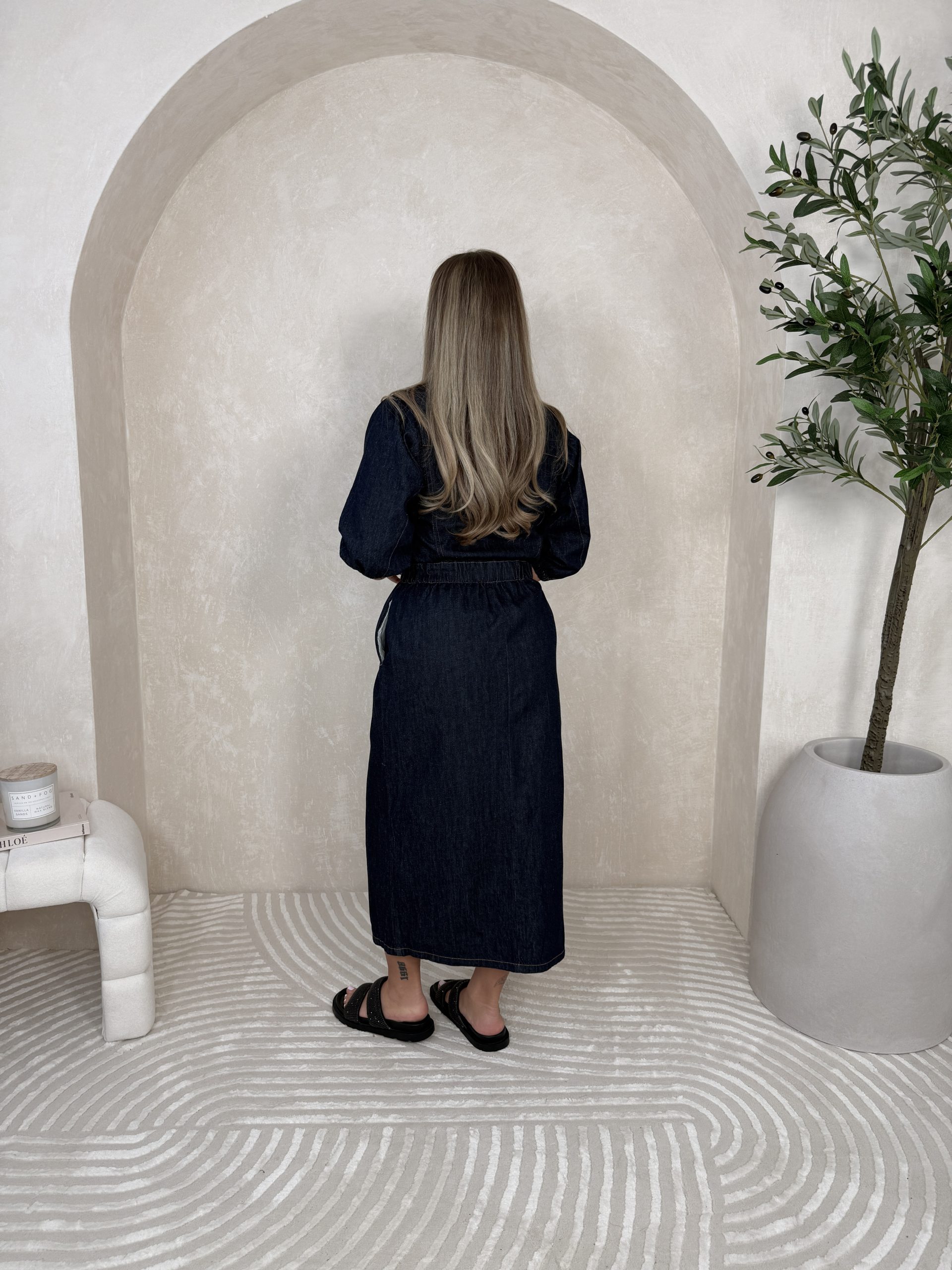 Sukienka Dalia Dark Jeans - obrazek 3