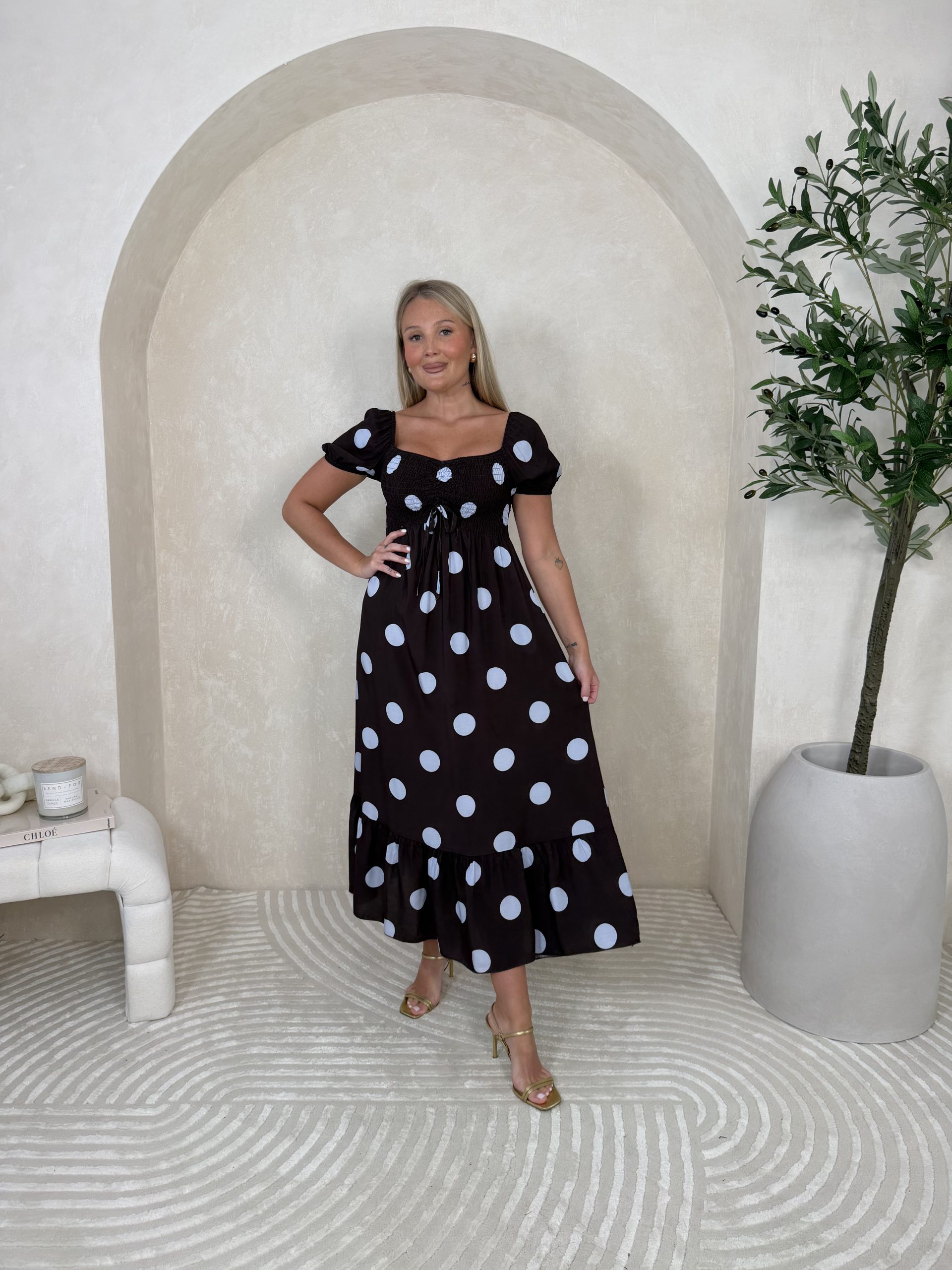 Sukienka Lassi Brown Blue Dots - obrazek 5