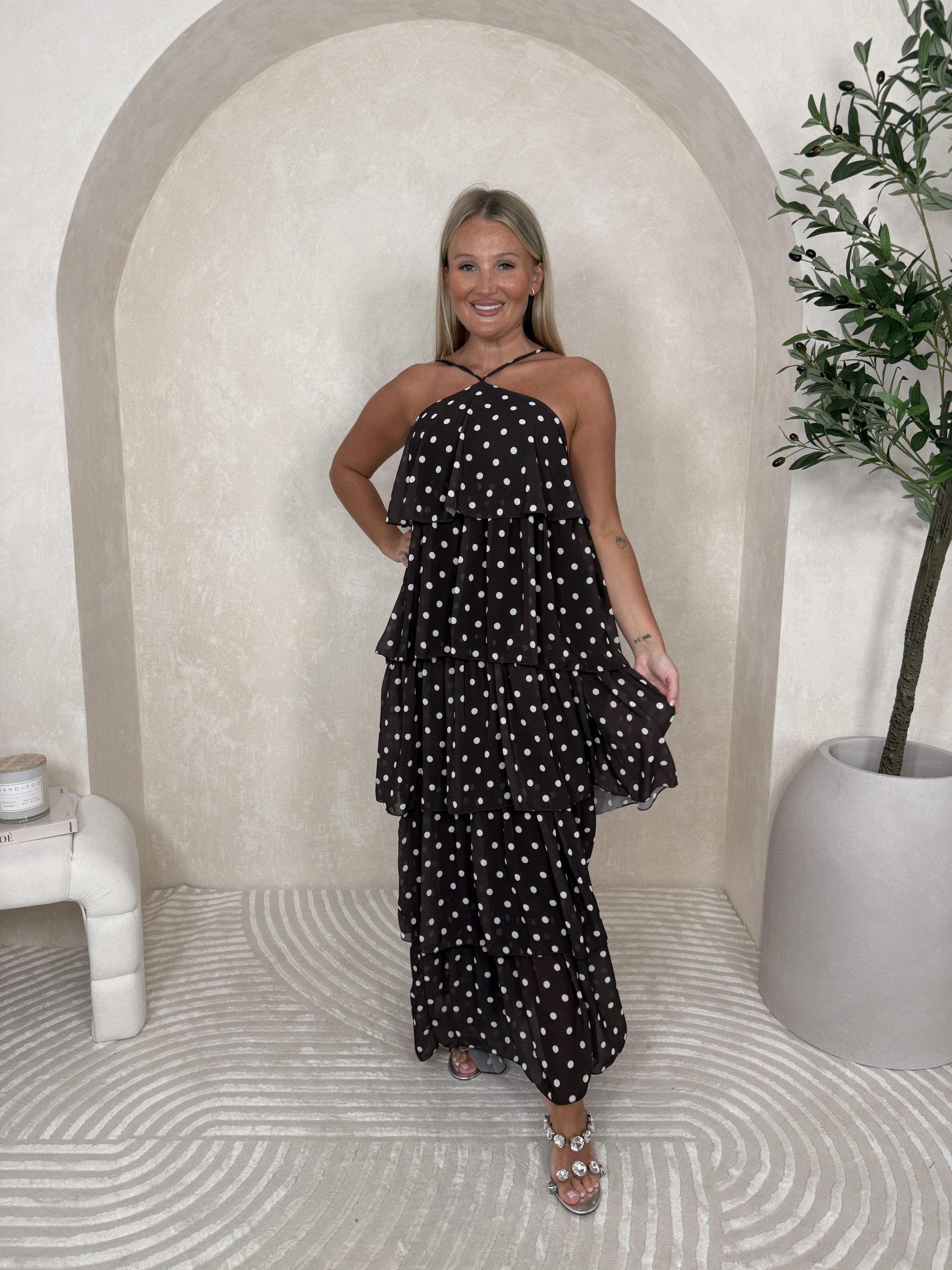 Sukienka Calyra Brown Dots - obrazek 3