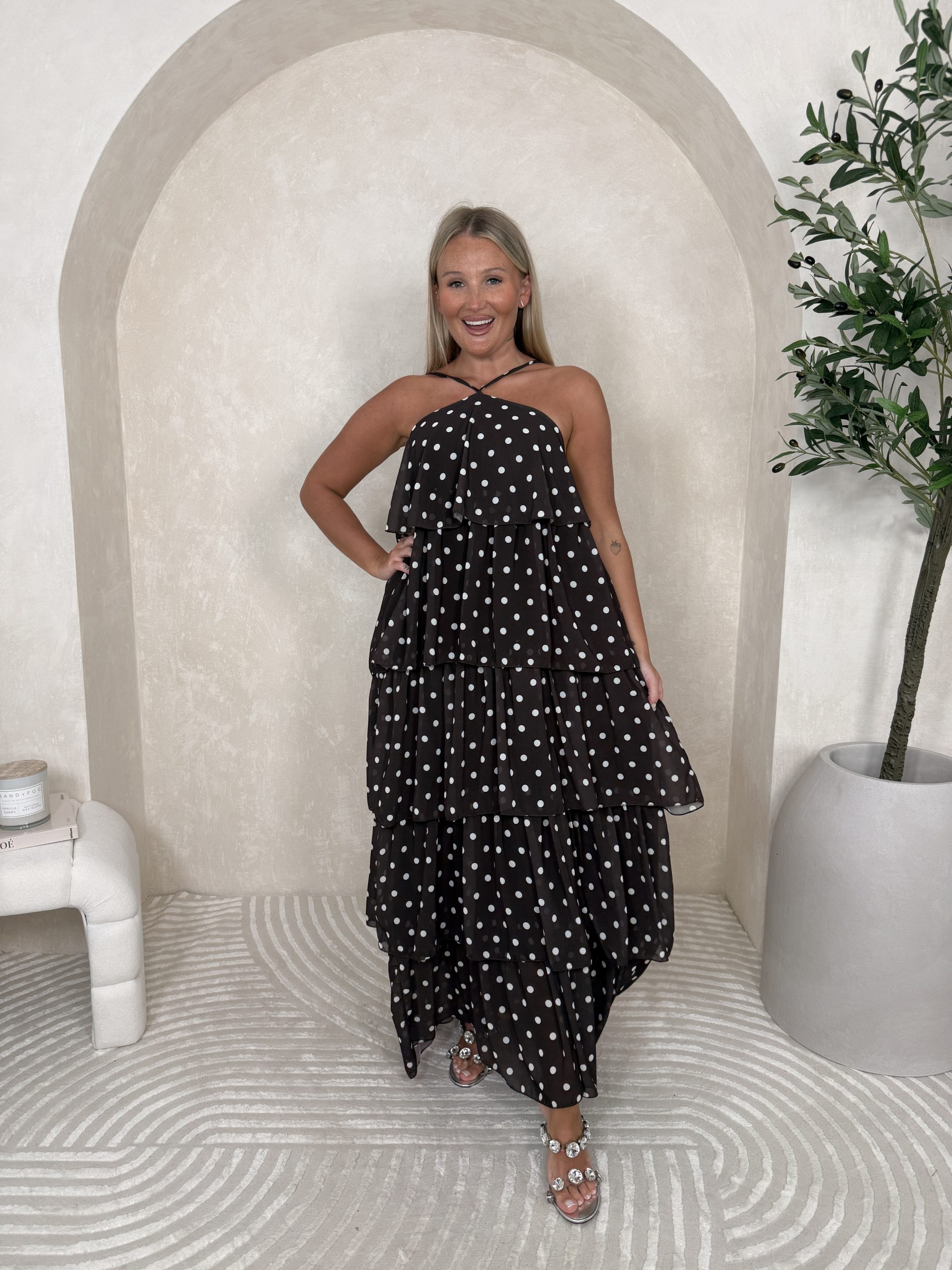 Sukienka Calyra Brown Dots - obrazek 4