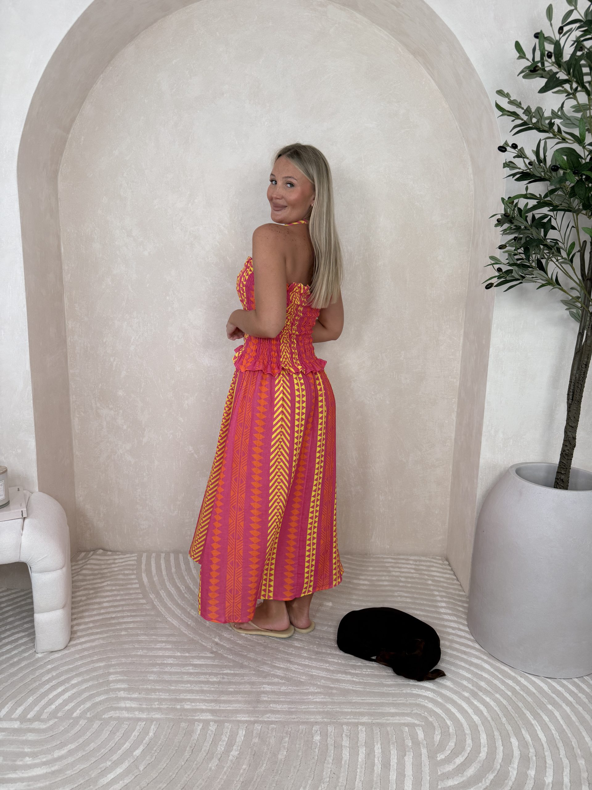 Sukienka Maia Pink Orange Yellow - obrazek 4