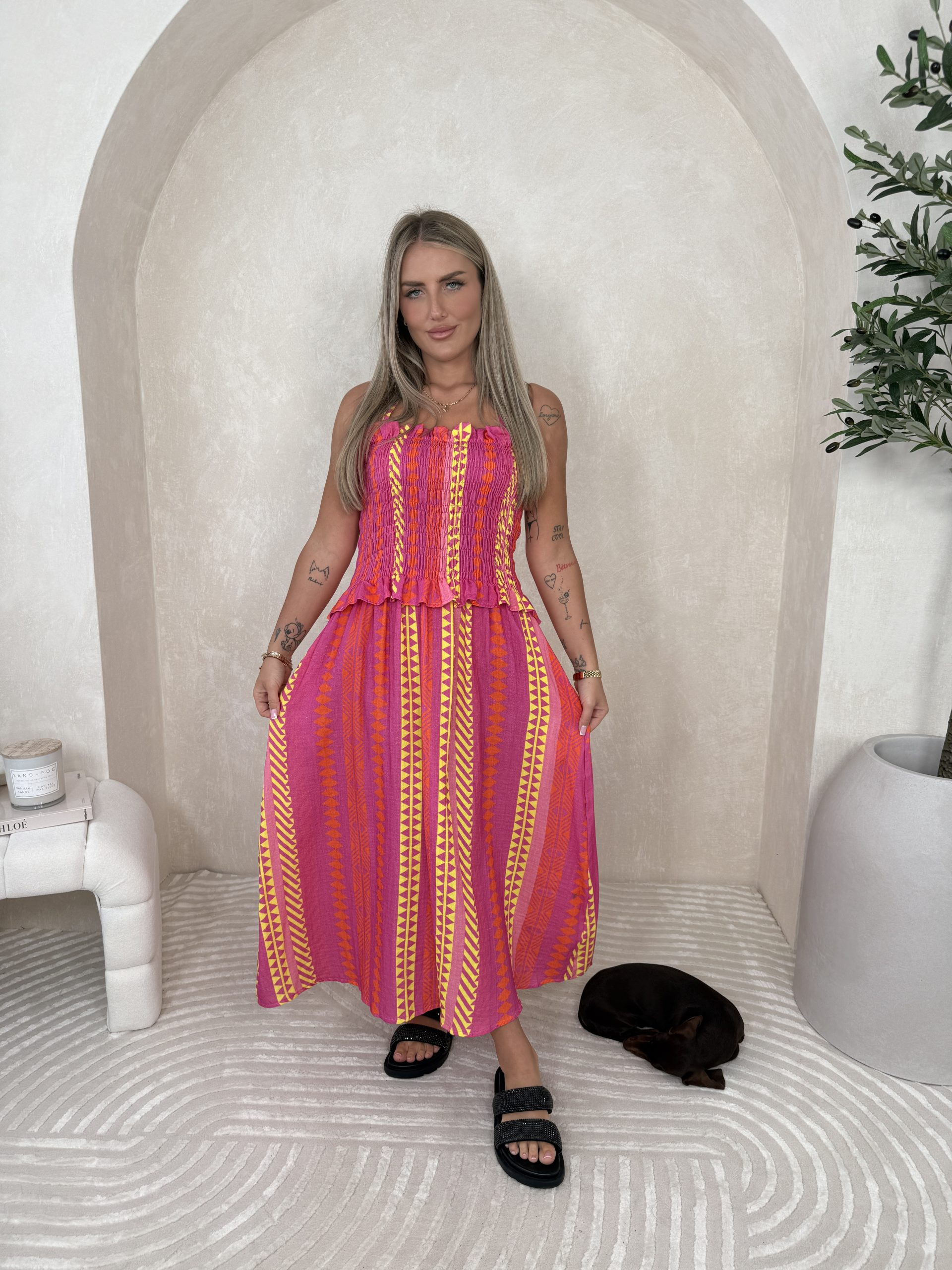 Sukienka Maia Pink Orange Yellow - obrazek 3