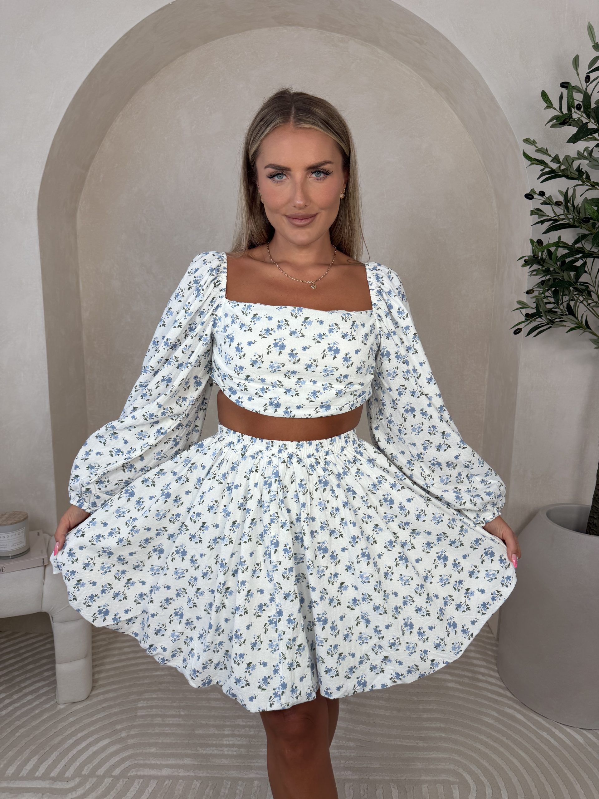 Komplet Eterna White Blue Flowers - obrazek 4