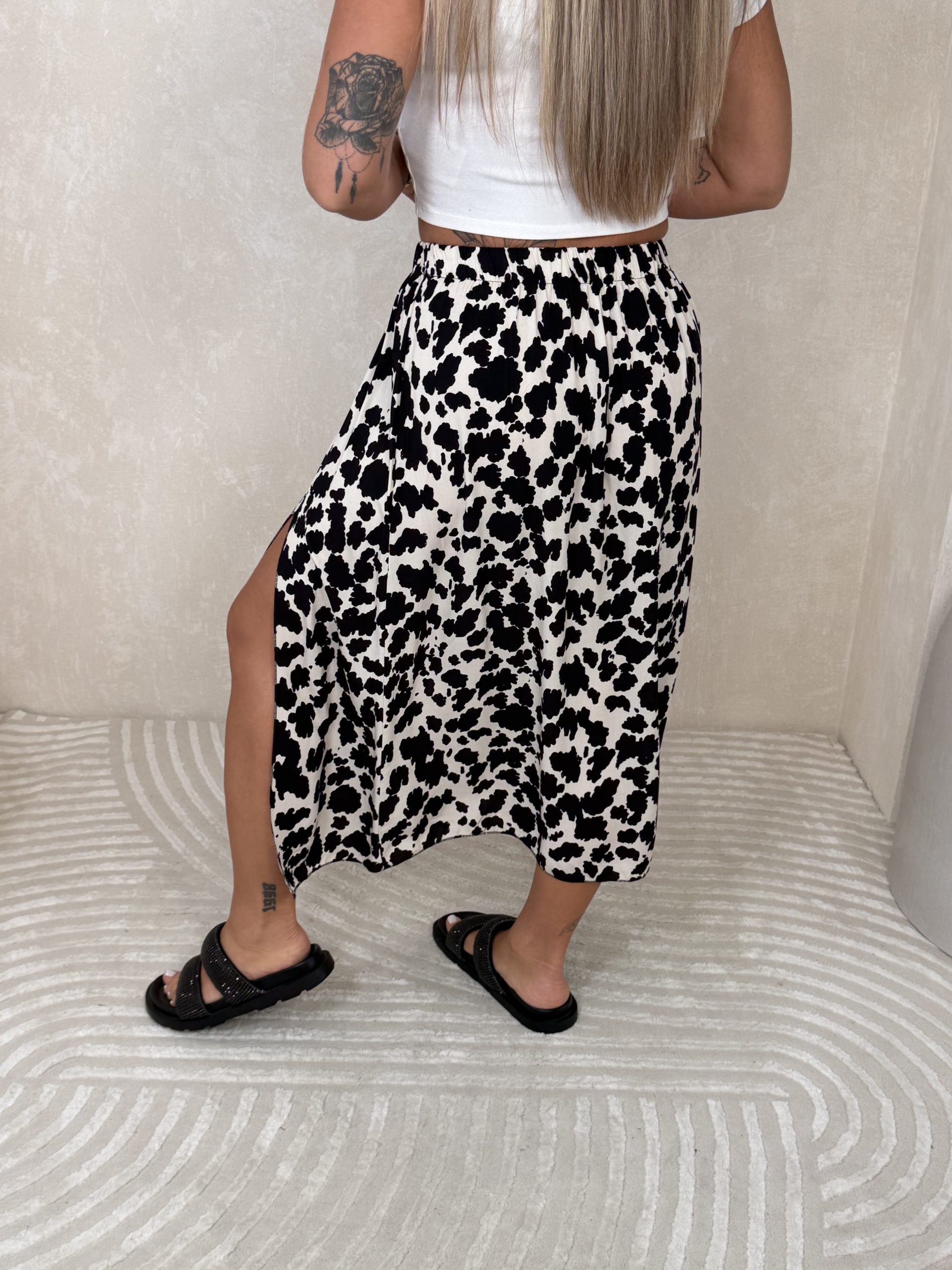 Spódnica Mirelia Black Creme Cow - obrazek 5