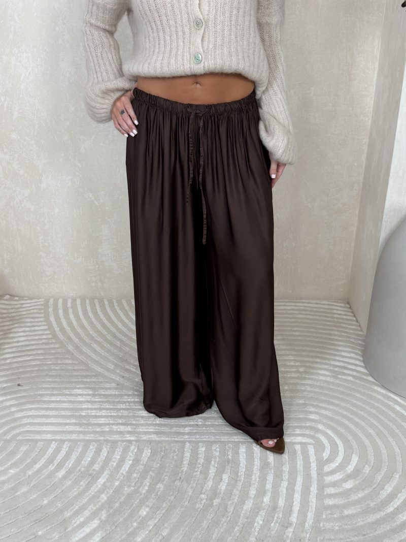 Spodnie Prato Brown Satin
